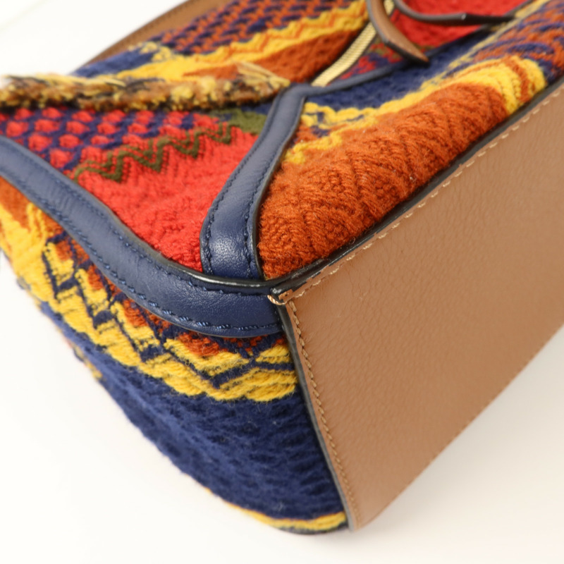 LOEWE 格子花呢/牛皮皮革Puzzle Tartan Small手挽肩背兩用袋-13
