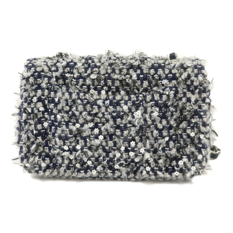 CHANEL 斜紋軟呢/亮片Mini Classic 20鏈帶肩背袋-1
