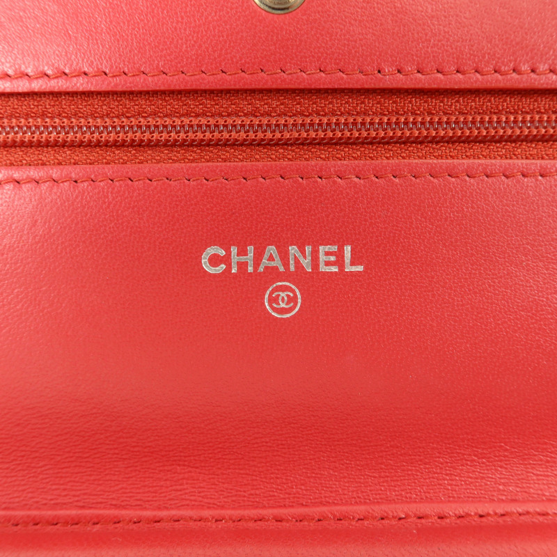 CHANEL 羊皮皮革WOC Wallet On Chain鏈帶肩背袋-5