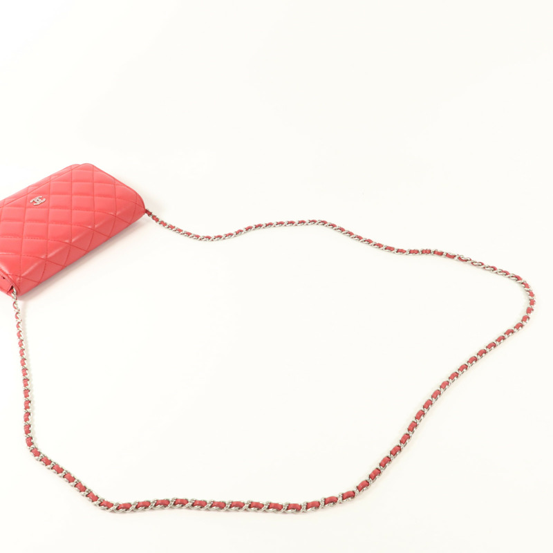 CHANEL 羊皮皮革WOC Wallet On Chain鏈帶肩背袋-9