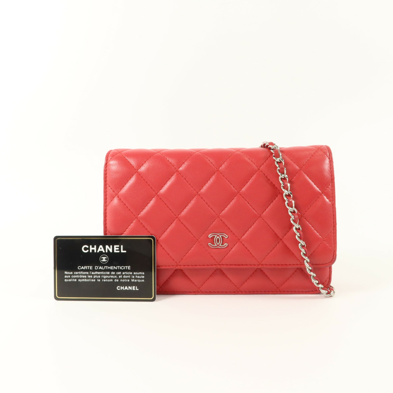 CHANEL 羊皮皮革WOC Wallet On Chain鏈帶肩背袋-10