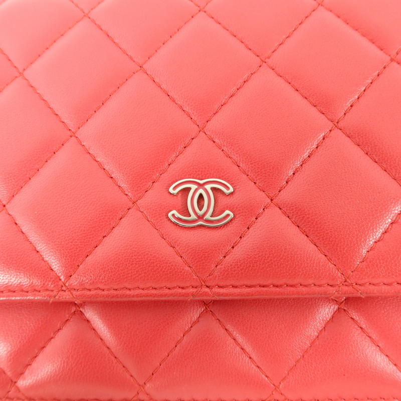 CHANEL 羊皮皮革WOC Wallet On Chain鏈帶肩背袋-11