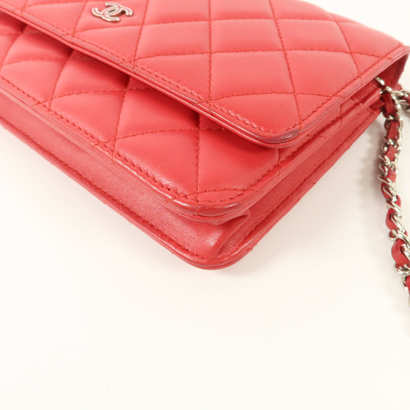 CHANEL 羊皮皮革WOC Wallet On Chain鏈帶肩背袋-12
