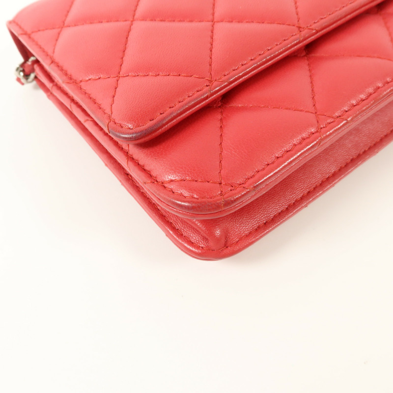 CHANEL 羊皮皮革WOC Wallet On Chain鏈帶肩背袋-13
