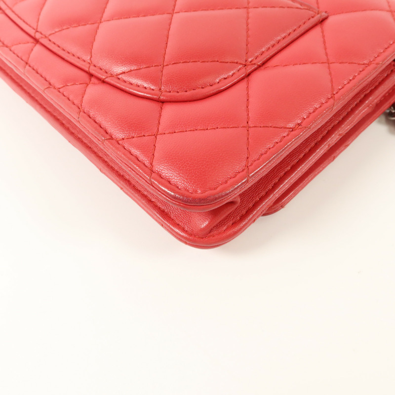 CHANEL 羊皮皮革WOC Wallet On Chain鏈帶肩背袋-14