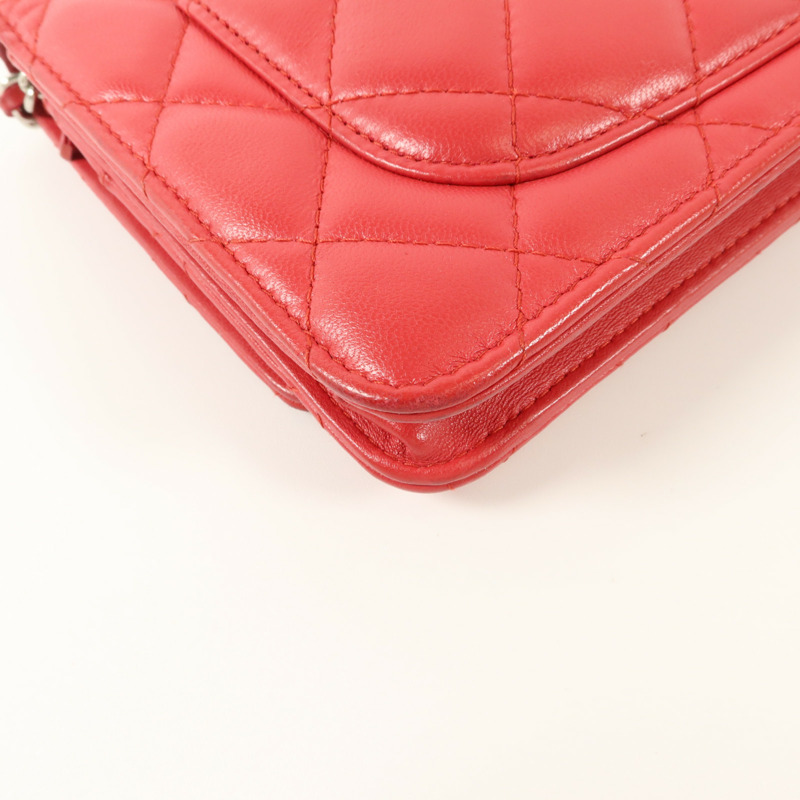 CHANEL 羊皮皮革WOC Wallet On Chain鏈帶肩背袋-15