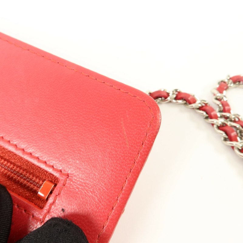 CHANEL 羊皮皮革WOC Wallet On Chain鏈帶肩背袋-18