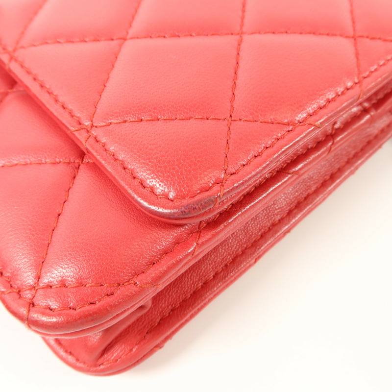 CHANEL 羊皮皮革WOC Wallet On Chain鏈帶肩背袋-19