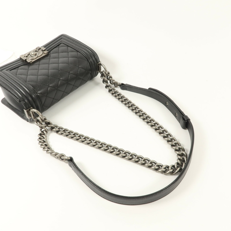 CHANEL 牛皮皮革Boy 20鏈帶肩背袋-9