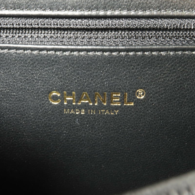 CHANEL 牛皮皮革CC Filigree Vanity Case Medium手挽肩背兩用袋-5