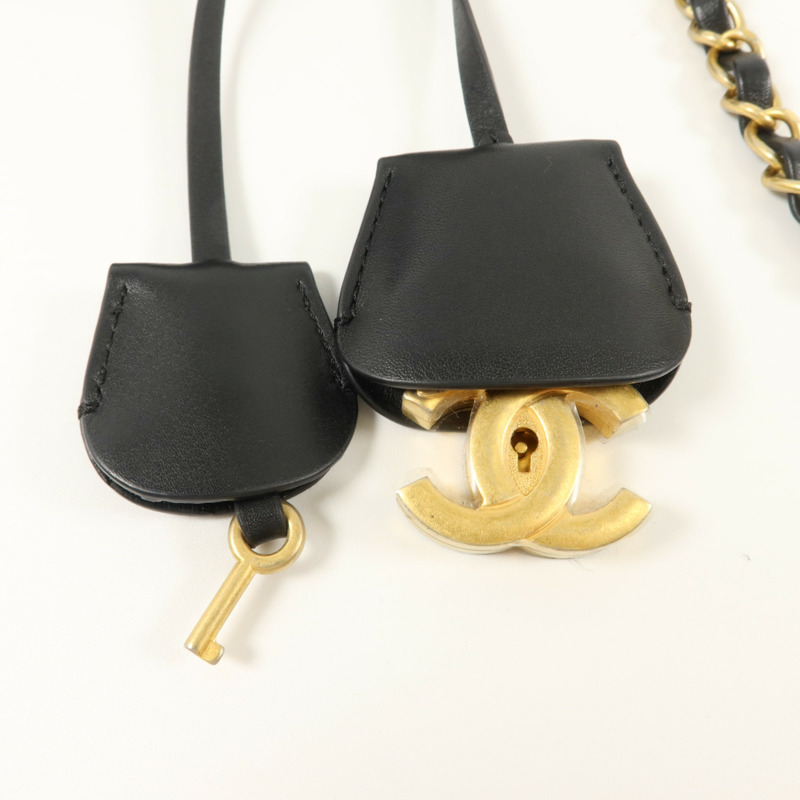 CHANEL 牛皮皮革CC Filigree Vanity Case Medium手挽肩背兩用袋-11