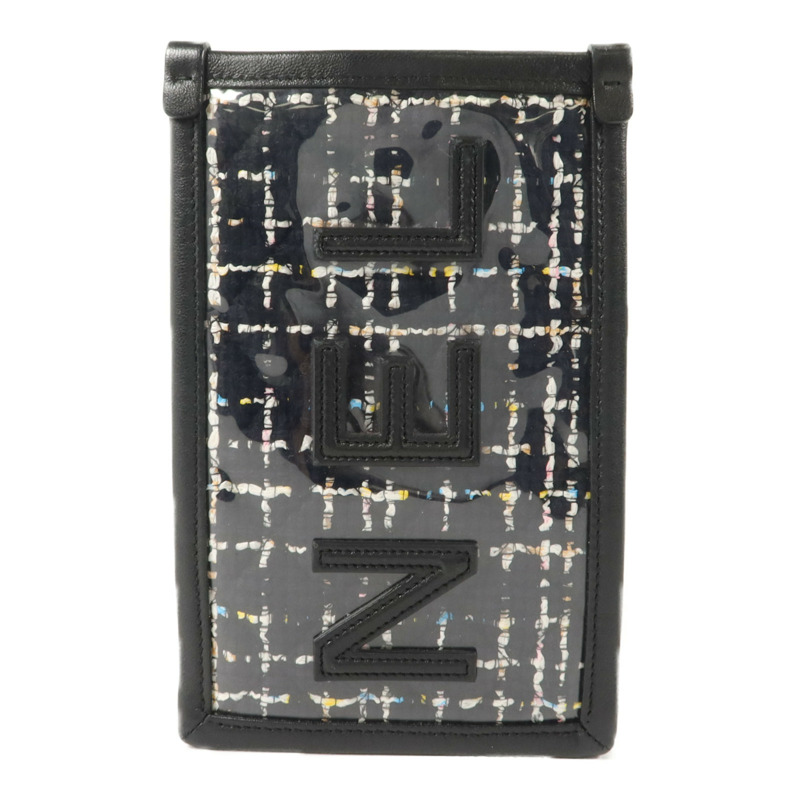 CHANEL PVC/斜紋軟呢Phone Pouch With Chain鏈帶電話肩背袋-1
