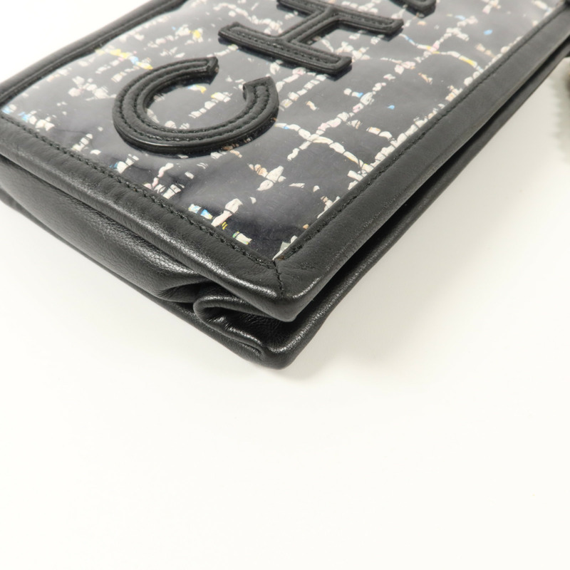 CHANEL PVC/斜紋軟呢Phone Pouch With Chain鏈帶電話肩背袋-10
