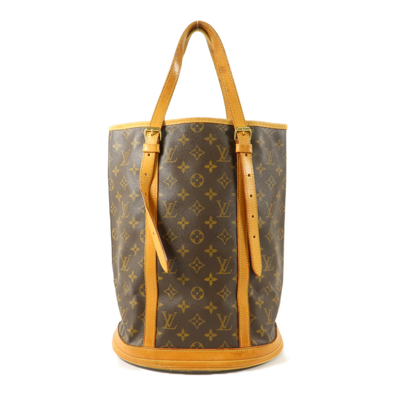 LOUIS VUITTON Monogram Bucket GM金扣手挽袋棕色-1