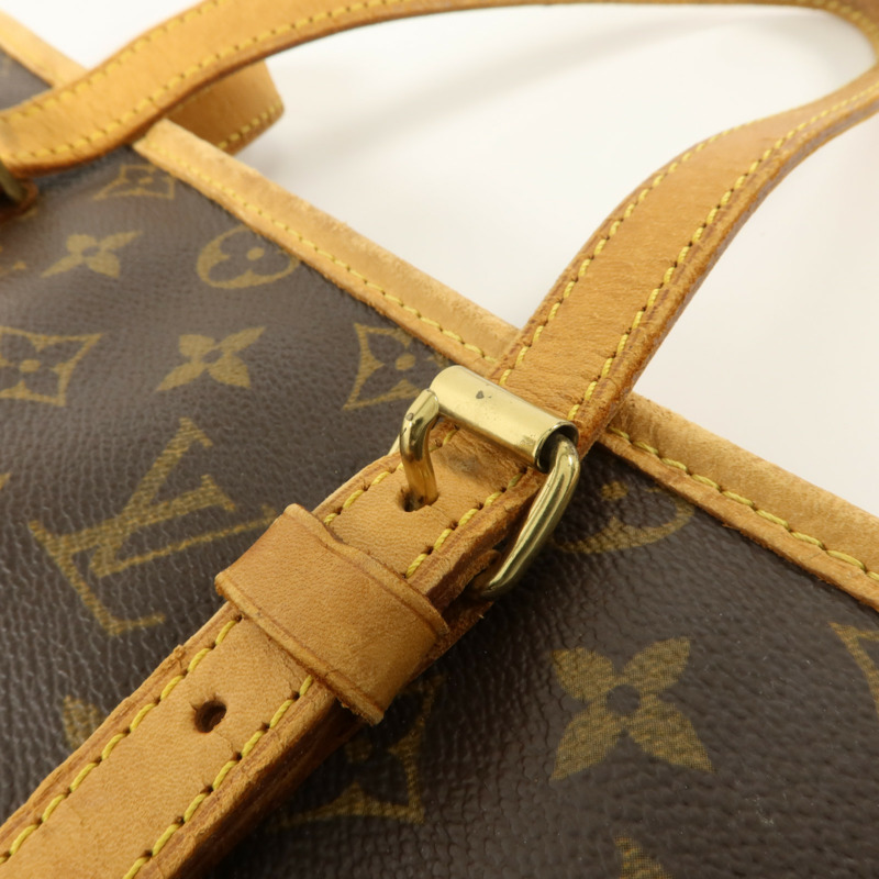 LOUIS VUITTON Monogram Bucket GM金扣手挽袋棕色-8