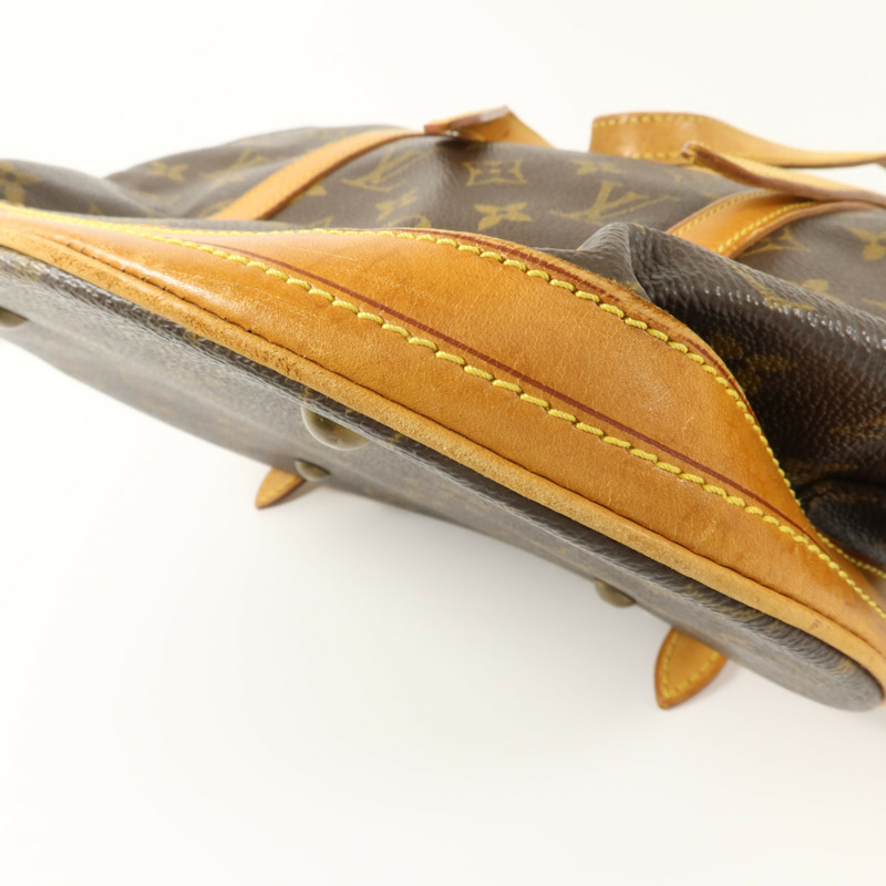LOUIS VUITTON Monogram Bucket GM金扣手挽袋棕色-11