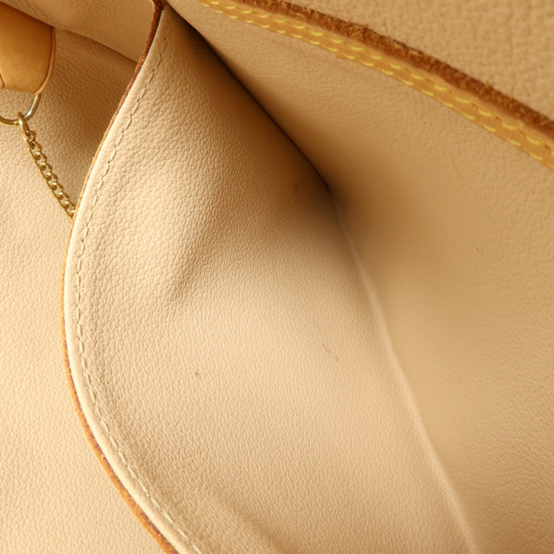 LOUIS VUITTON Monogram Bucket GM金扣手挽袋棕色-17