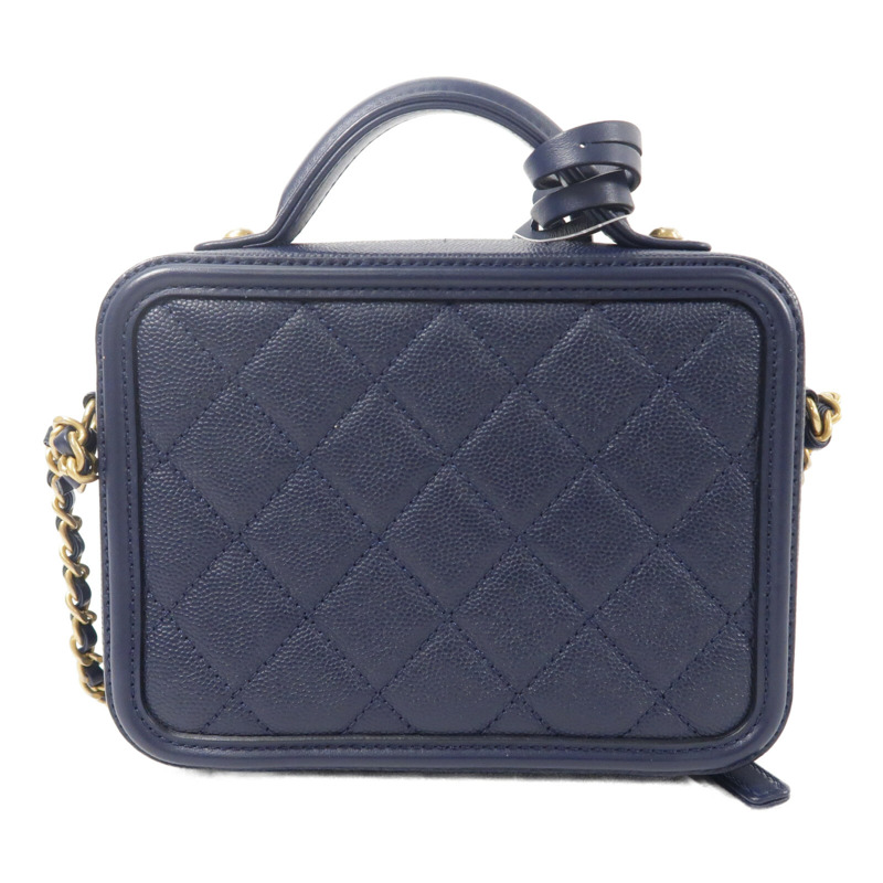 CHANEL 牛皮皮革Vanity Case鏈帶手挽肩背兩用袋-1
