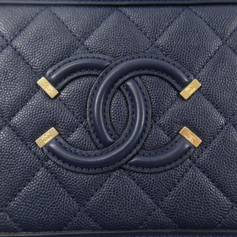 CHANEL 牛皮皮革Vanity Case鏈帶手挽肩背兩用袋-5