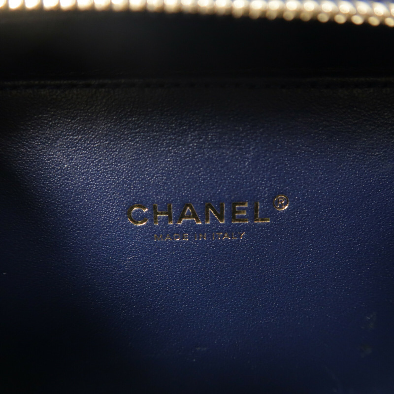 CHANEL 牛皮皮革Vanity Case鏈帶手挽肩背兩用袋-6