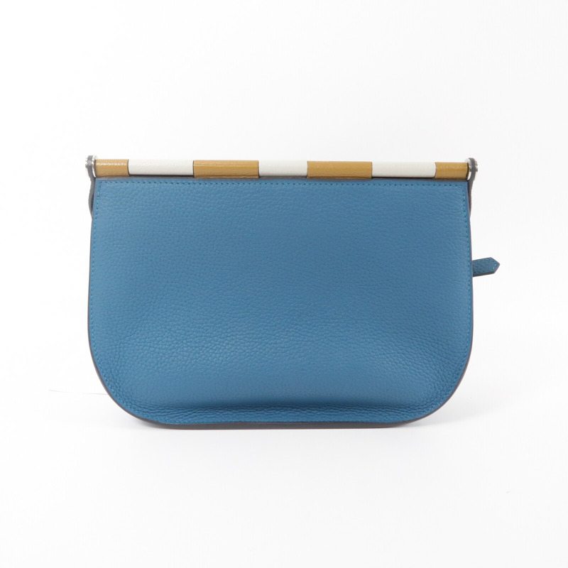 HERMES Clemence皮革Sac Saut 25肩背袋Vert Bosphore-1
