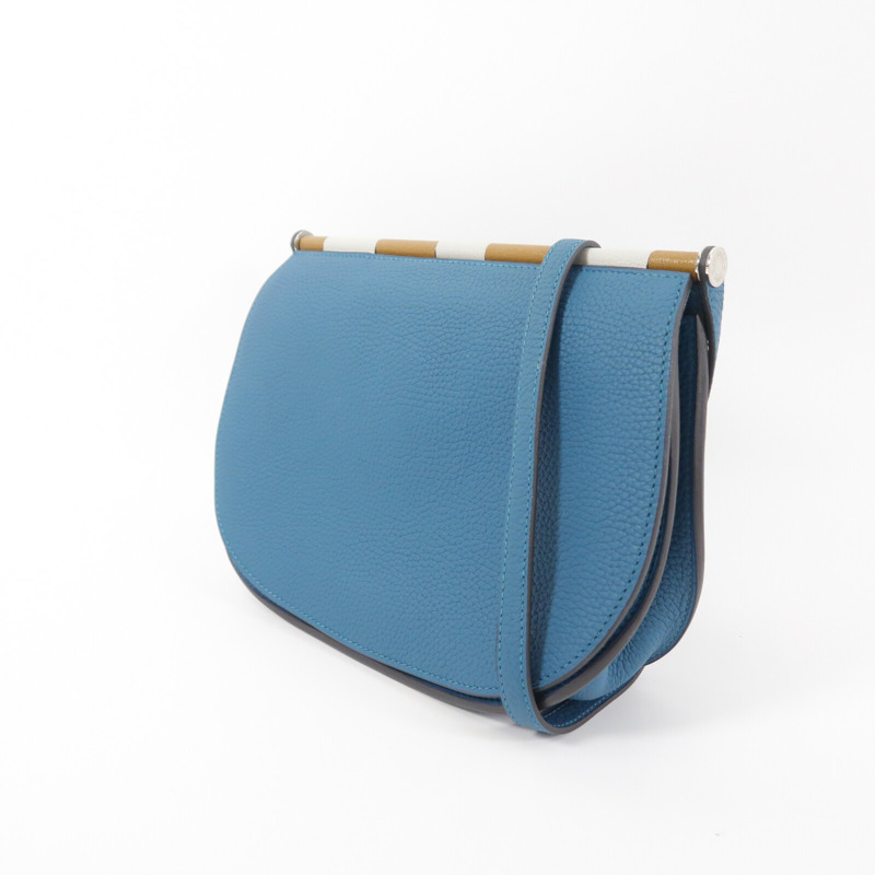 HERMES Clemence皮革Sac Saut 25肩背袋Vert Bosphore-2