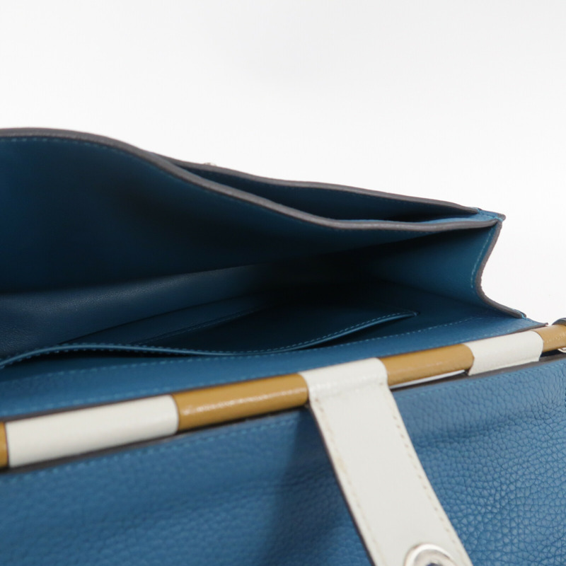 HERMES Clemence皮革Sac Saut 25肩背袋Vert Bosphore-4