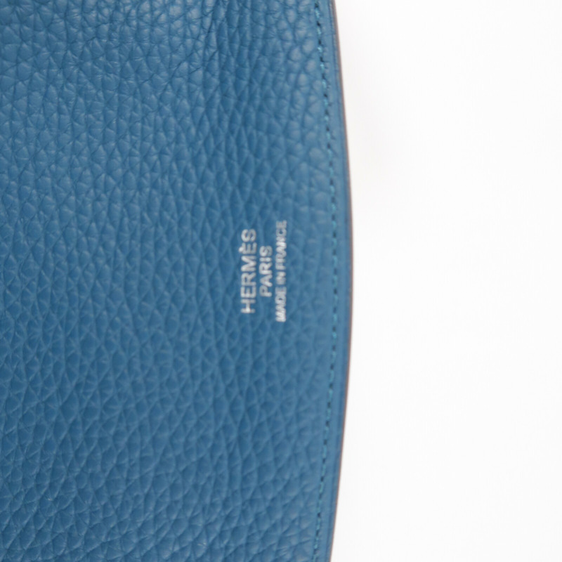 HERMES Clemence皮革Sac Saut 25肩背袋Vert Bosphore-5