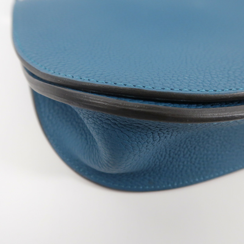 HERMES Clemence皮革Sac Saut 25肩背袋Vert Bosphore-11