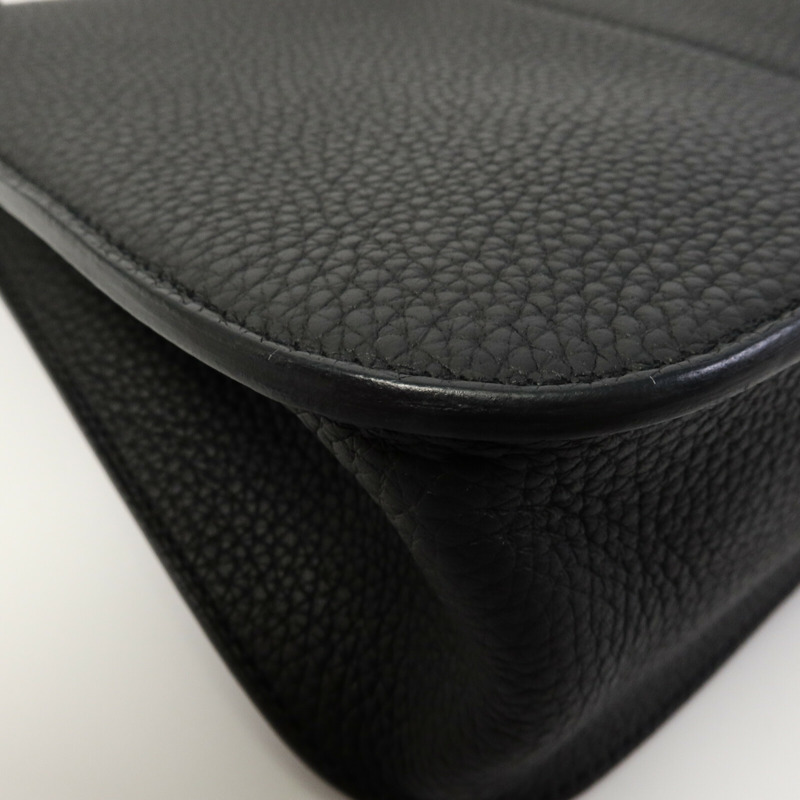 HERMES Clemence皮革Halzan 25肩背袋Noir-12