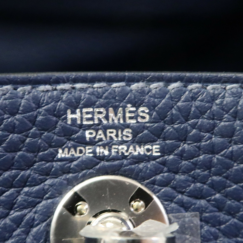 HERMES Clemence皮革Mini Lindy手挽肩背兩用袋Bleu De Prusse-6