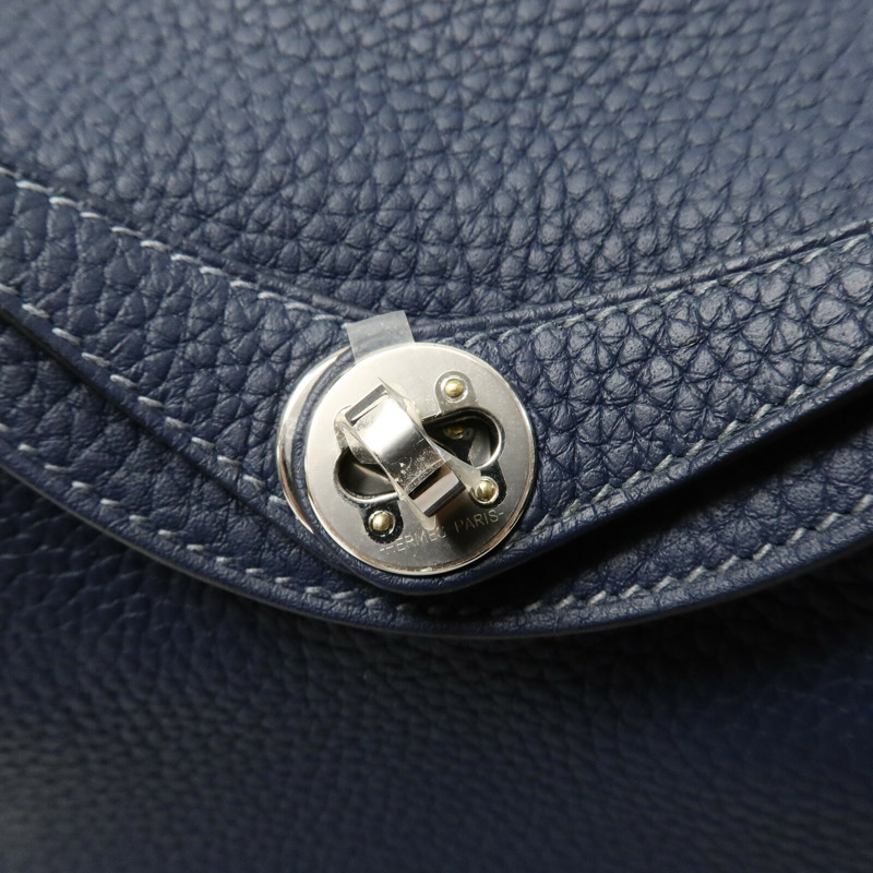 HERMES Clemence皮革Mini Lindy手挽肩背兩用袋Bleu De Prusse-8