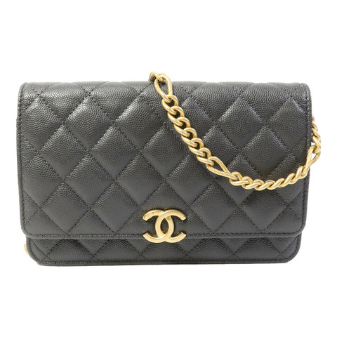 CHANEL 牛皮皮革Wallet On Chain鏈帶肩背袋