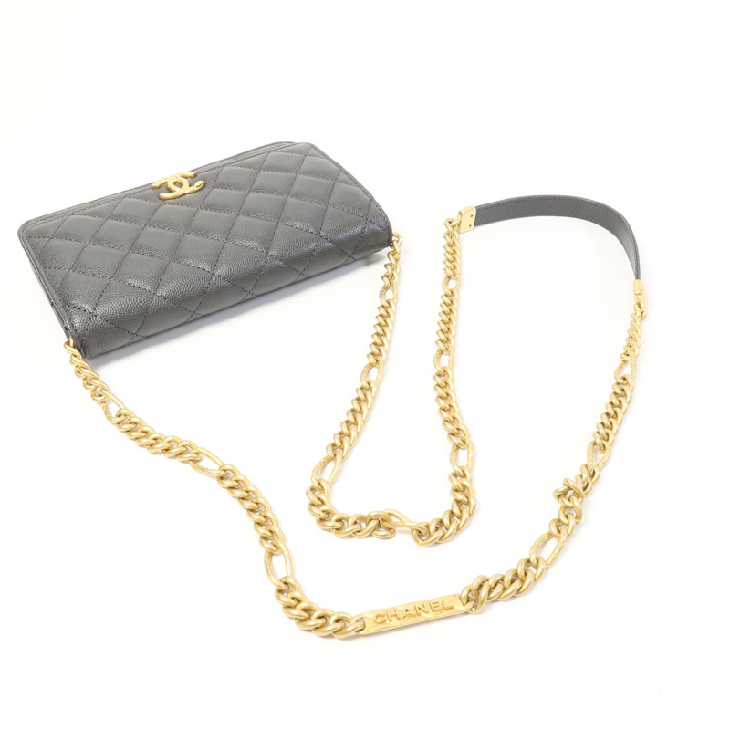 CHANEL 牛皮皮革Wallet On Chain鏈帶肩背袋-8