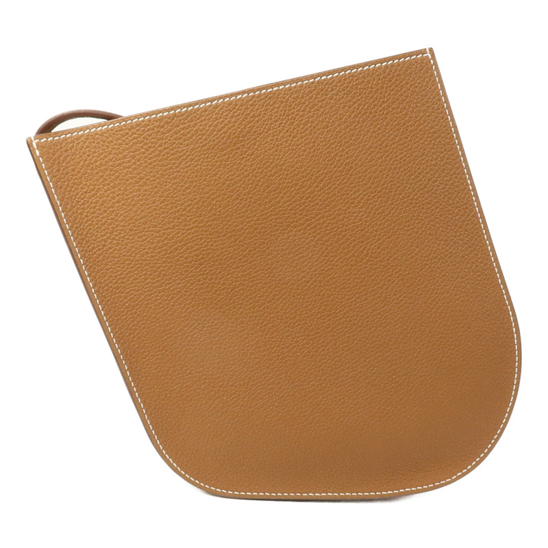 HERMES Clemence皮革Vache肩背袋Gold-2
