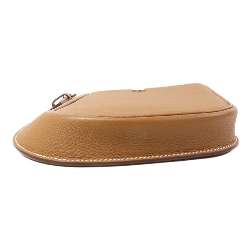 HERMES Clemence皮革Vache肩背袋Gold-3