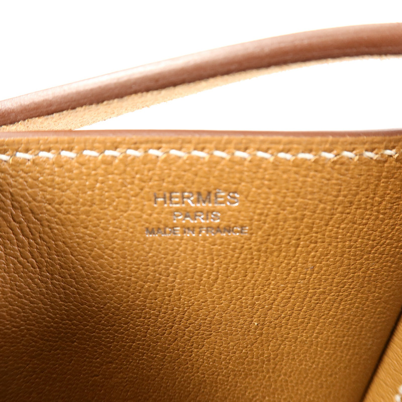 HERMES Clemence皮革Vache肩背袋Gold-5