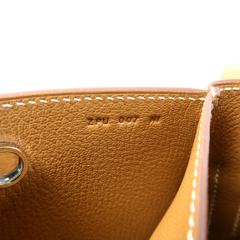HERMES Clemence皮革Vache肩背袋Gold-6