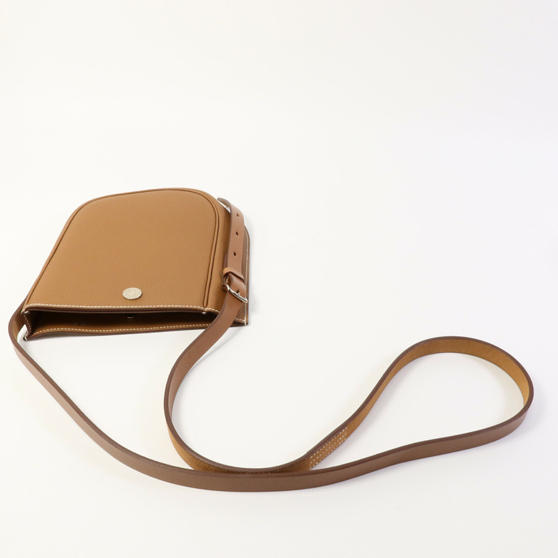 HERMES Clemence皮革Vache肩背袋Gold-8