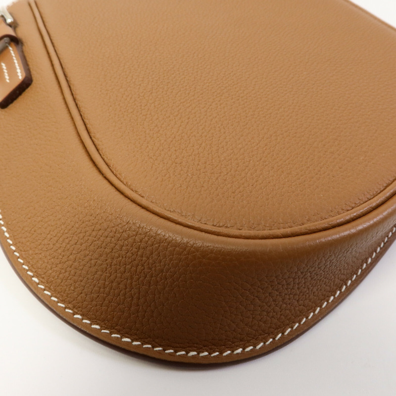 HERMES Clemence皮革Vache肩背袋Gold-10