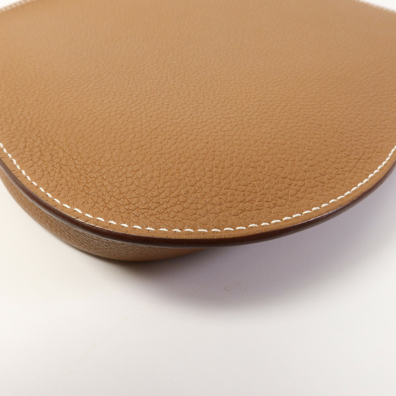 HERMES Clemence皮革Vache肩背袋Gold-13