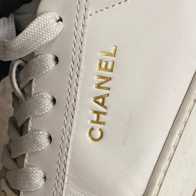 chanel 香奈兒 白色平底休閒板鞋 38.5碼-6