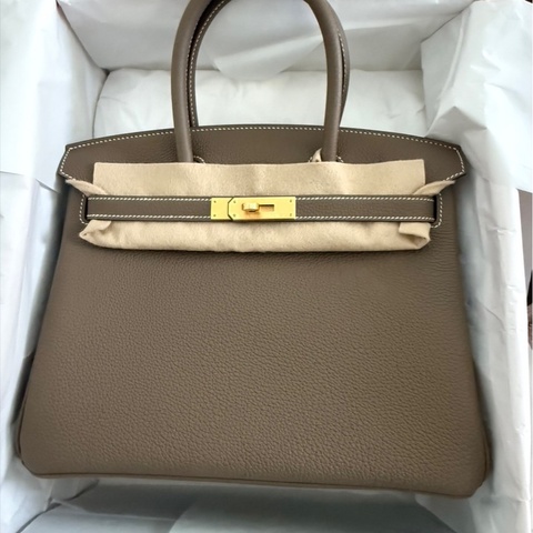 （全新未用）Hermes birkin30大象灰金 k刻