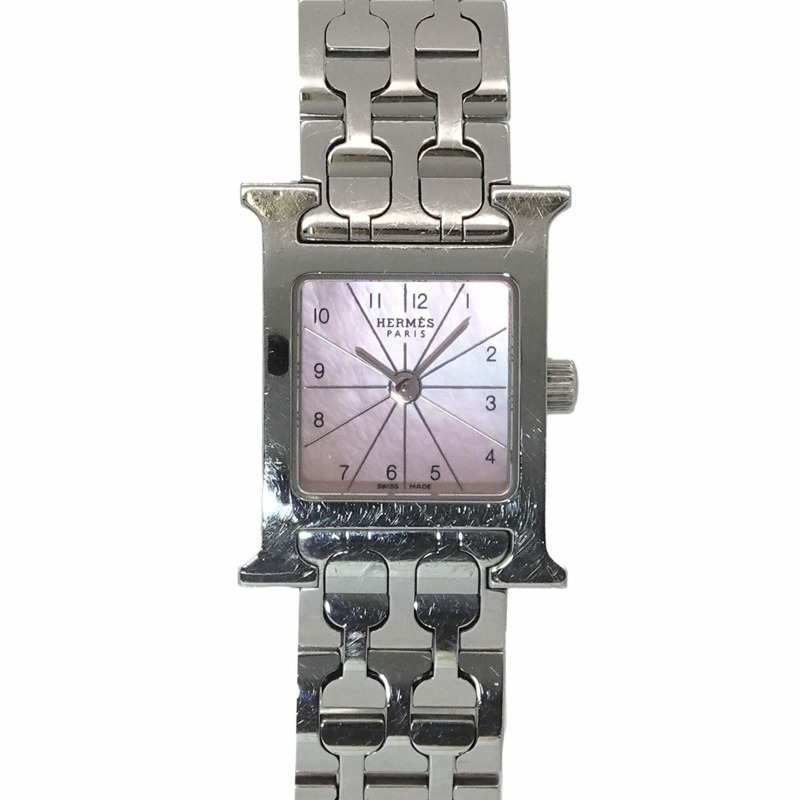 愛馬仕 H-Watch Mini HH1 110 女士腕錶 粉紅錶殼石英錶-0