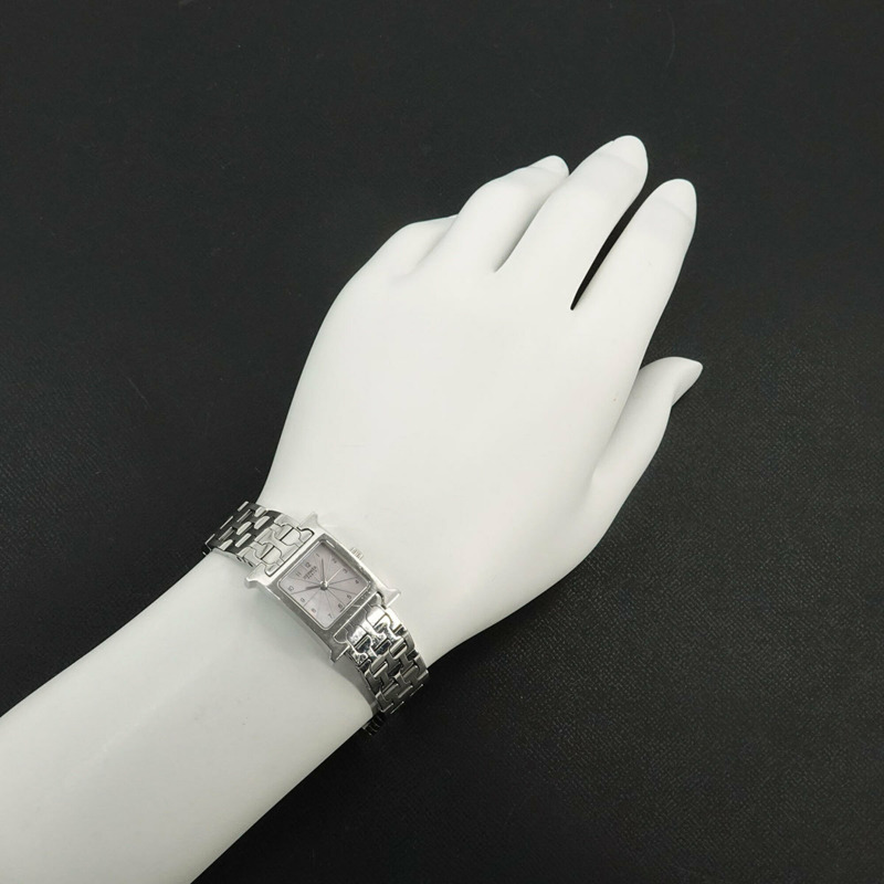 愛馬仕 H-Watch Mini HH1 110 女士腕錶 粉紅錶殼石英錶-2