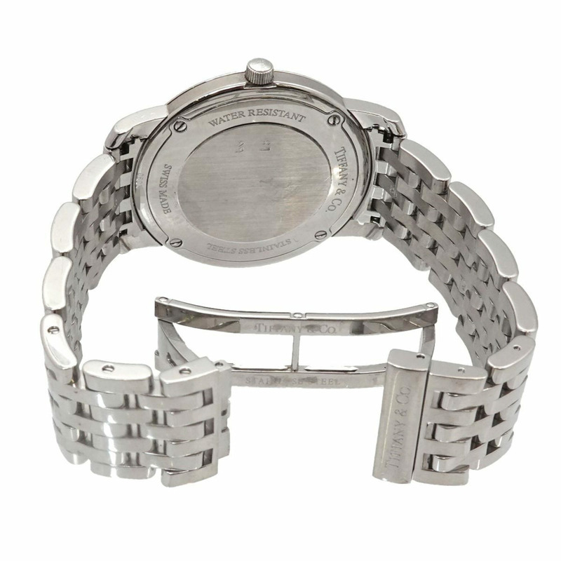 Tiffany & Co.) Markround 男士腕錶,銀色,石英錶。-3