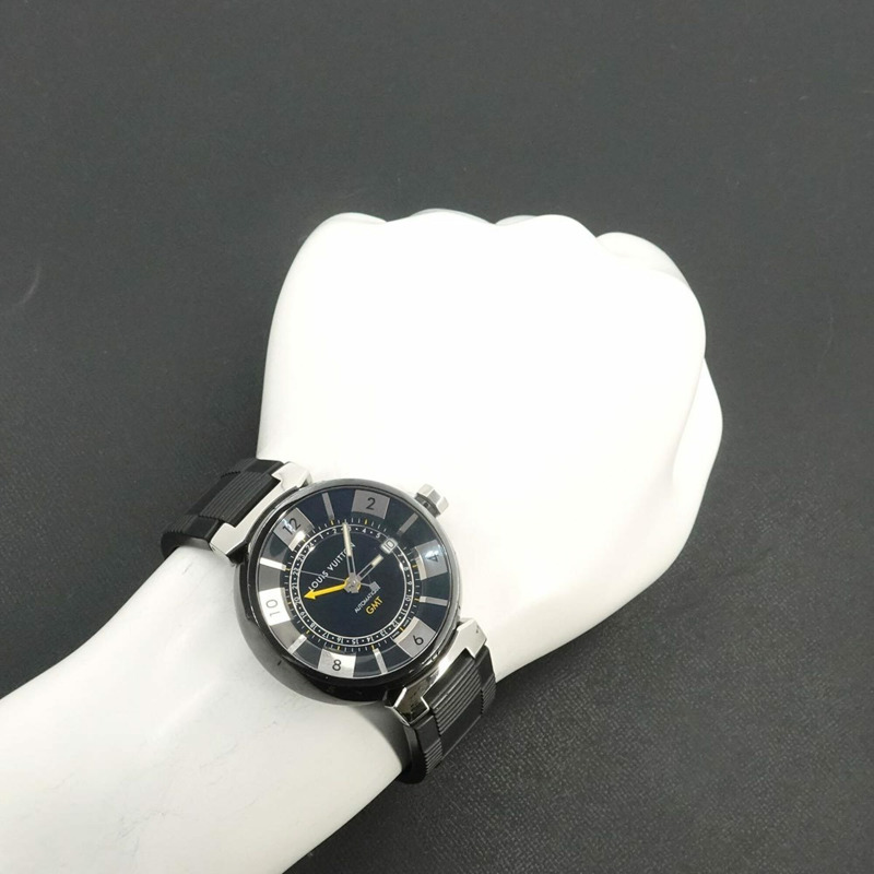 路易威登 Tambour 黑色 GMT Q113K 男士腕錶，附日期顯示和自動上鍊機芯-2