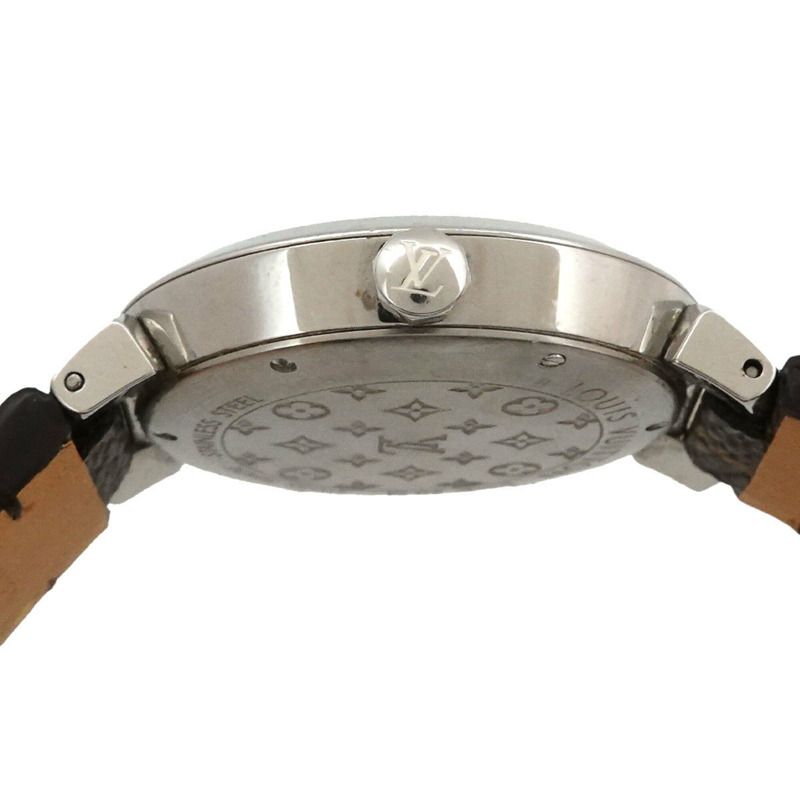 路易威登 Tambour Monogram Q13MJB 女士腕錶 8P 鑲鑽銀色石英錶-5