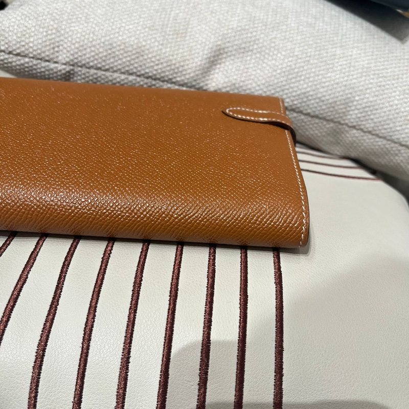 Hermes Kelly Wallet Stamp C 金棕色銀扣-11