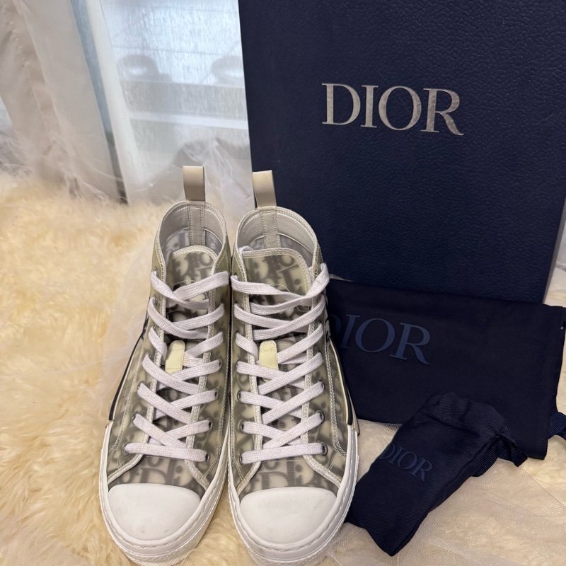 Dior Sneaker In Oblique B23 High-Top Sneakers 老花透明防水高筒帆布鞋-4